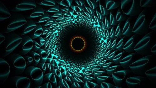 Circular object with black center. Looped animation
