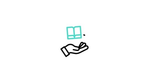 Animated Minimalist Hand Holding Book Icon Reveal
