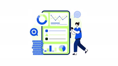 Finance app data on an app. Ideal for financial technology articles, mobile app promotions.