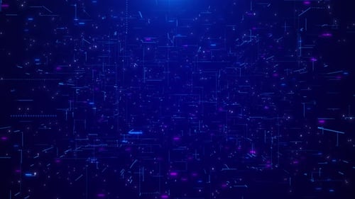 Flying Movement Digital Space Sci Fi Tunnel Big Data Hi Tech Information Flow Blockchain 3d