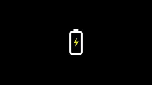 Flat Design Animated Battery Charging Indicator Icon
