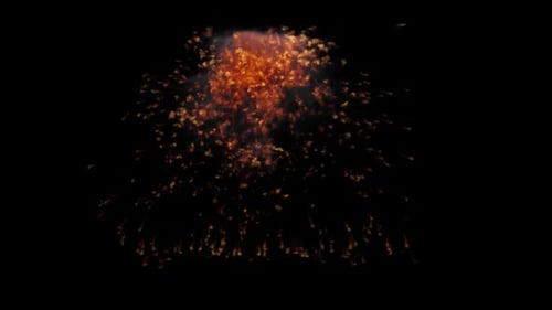 Gas explosion inside room front view, transparent background