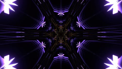 Purple And Yellow Geometric Neon Strobe Cyber Tunnel Background Vj Loop In 4K