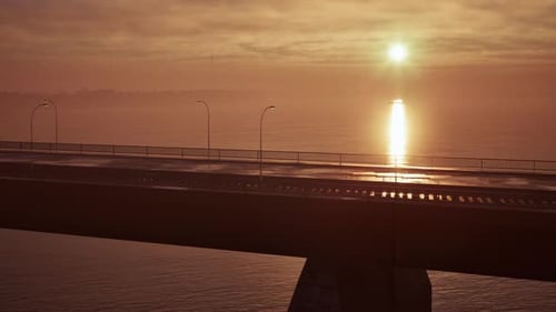 Sunset Over Water Bridge