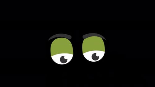 Tired Eyes Looking Left And Right 4K On Alpha Channel
