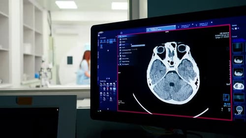 Monitore mit Diagnose vor dem Hintergrund der Kommunikation eines Arztes mit dem Patienten