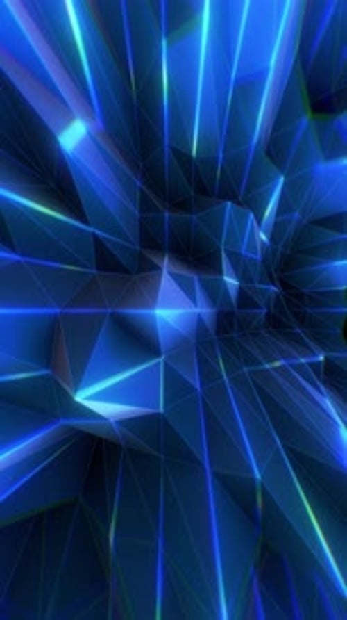 Polygon Pulsing Glowing Vertical Grid Lines
