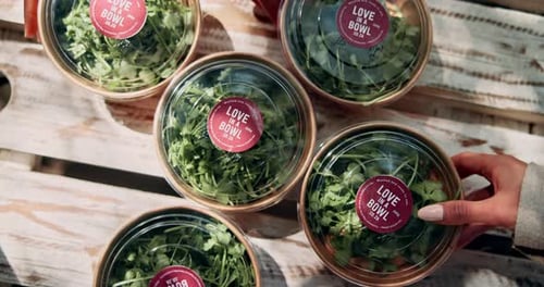 People, volunteer hands and vegetables for charity with top view, food drive