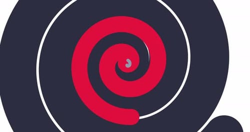 Abstract Spiral Transition Opener or Ending Loop Circle Geometric Spiral Transition on White