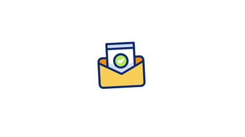 Animated Email Message with Checkmark Confirmation Icon