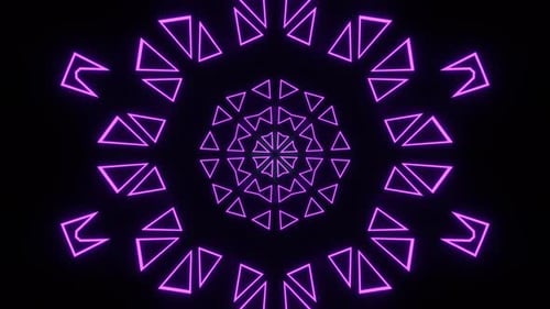 Neon Geometric Kaleidoscope Pattern Background Loop