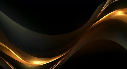 Elegant Golden Fluid Waves Abstract Background Loop
