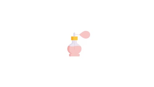 Flat Design Perfume Bottle Spray Animation