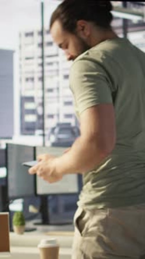 Vertical Video Programmer Developing Machine Learning APIs Checking Performance on Tablet