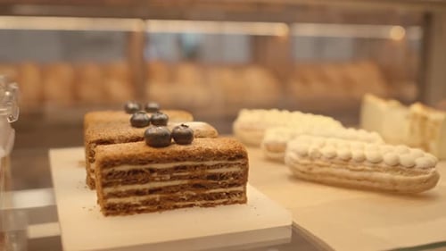 Sweet Patisserie on Display in Bakery