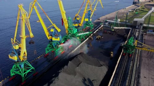 Coal Terminal Activity in Riga with Water Sprays and in Operation