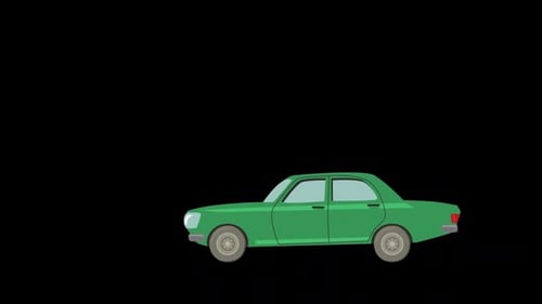 The Outgoing Car Stops Suddenly And Then Continues On Its Way Alpha Channel