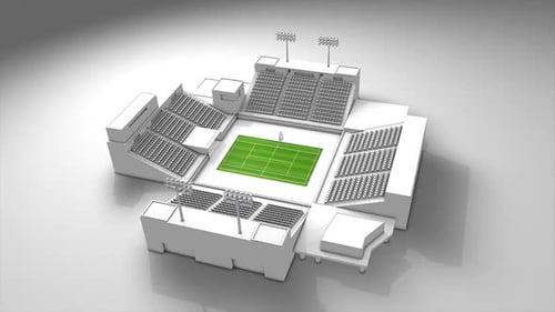 3D Model of a Minimalistic Tennis Stadium