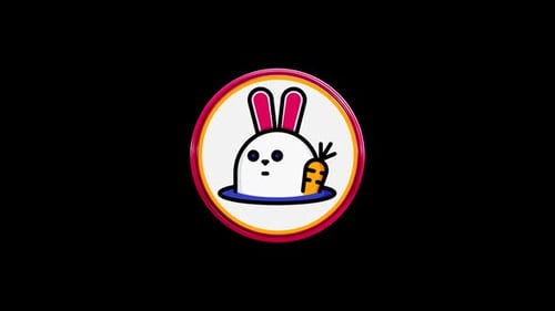 Minimalist Rabbit and Carrot Emblem Spin Animation