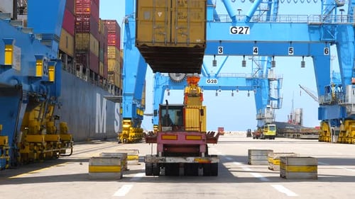 Container Handling in a busy Industrial Port