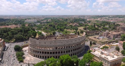 A Stunning Aerial View of the Colosseum in Rome