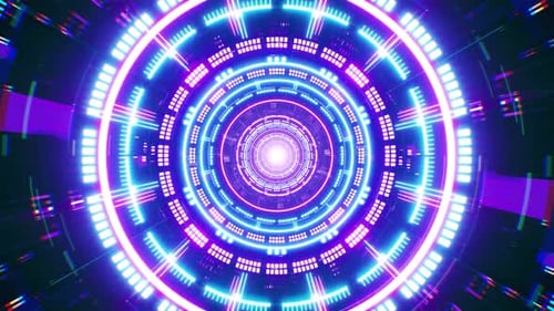 Túnel de lâmpada de ficção científica intermitente Vj Loop