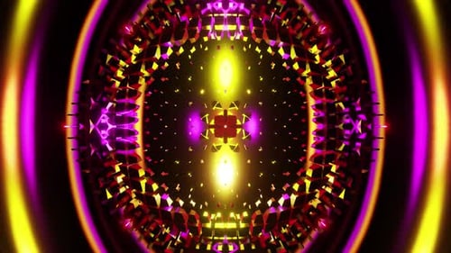 Yellow With Red And Pink Equalizer Vj Loop Kaleidoscope