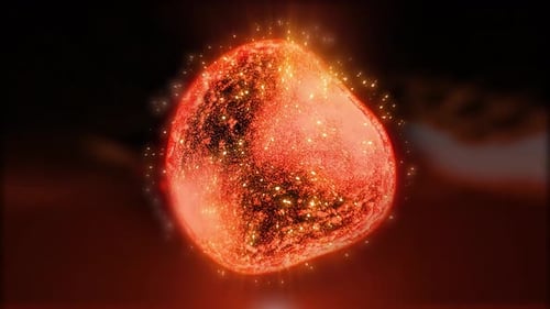 Abstract Fiery Pulsating Energy Sphere Background Animation