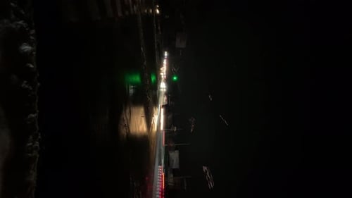 Vertical Timelapse Evening Movement Of Cars In The City