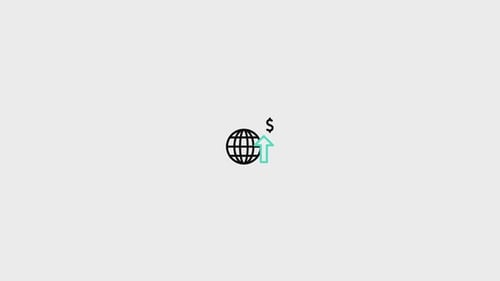 Minimalist Globe and Dollar Sign Growth Animation