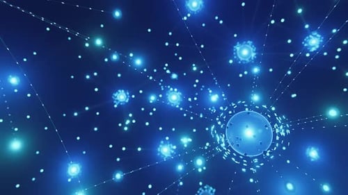 Futuristic Digital Network Connections with Glowing Nodes