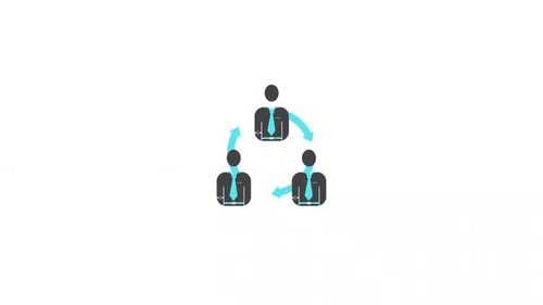 Flat Design Business People Collaboration Cycle Animation