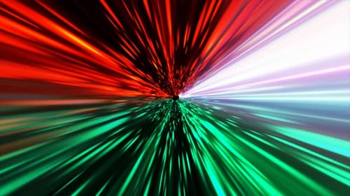 Abstract glowing space tunnel flying at high speed from bright energy futuristic high-tech
