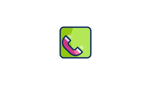 Flat Design Animated Ringing Phone Call Icon