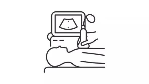 Medical Ultrasound Scan Line Art Animation