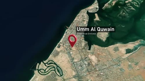 Earth Zoom to Umm Al Quwain Location Reveal