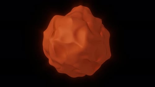 Abstract orange matter sphere animation.