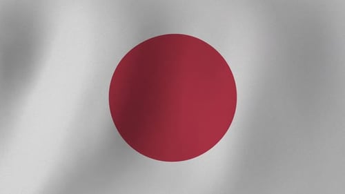 Realistic Waving Flag of Japan Animation