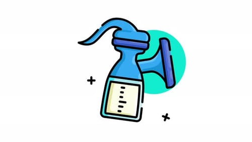Animated Modern Breast Pump Icon for Medical Projects