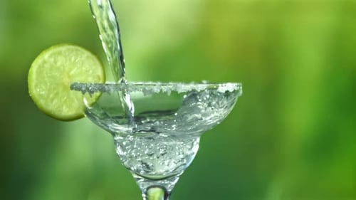 Margarita Glass Filled With Clear Beverage