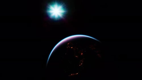 Sphäre des Planeten Nightly Earth im Weltraum