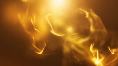 Abstract Golden Fluid Particle Waves Motion Background