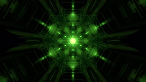 4k Green Kaleidoscope Star Motion Background