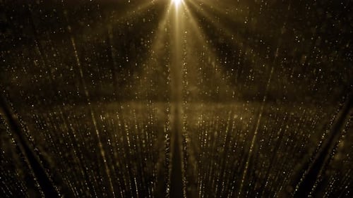 Shining Golden Particle Rain Background Loop