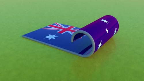 Modern 3D Australian Flag Unfurling Animation Reveal