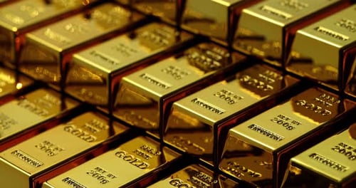 Gold Bar Money Success Investment And Luxury. Background Currency Gold Banking