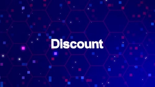 Animated Discount Text in Geometric Grid Style