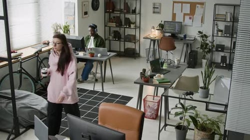 Deux développeurs de logiciels diversifiés travaillant dans le bureau d'une entreprise en démarrage