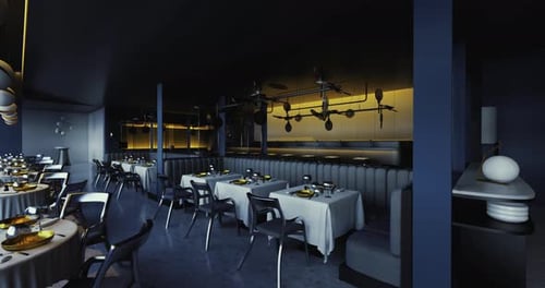 Elegant Dining Interior with Modern Design in Sophisticated Restaurant Setting