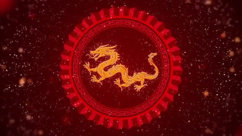 Elegant Golden Dragon Emblem for Chinese New Year Celebration